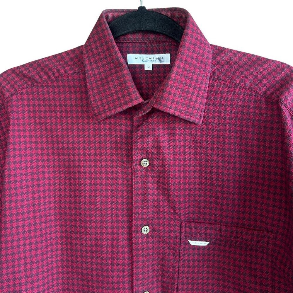 Alex Cannon Vintage Red and Black Woven 100% Heavy Cotton Size Medium